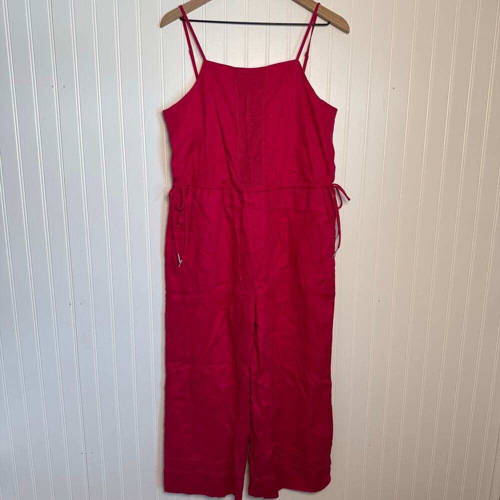 Magaschoni 100% Linen Hot Pink Jumpsuit Women’s Size Medium